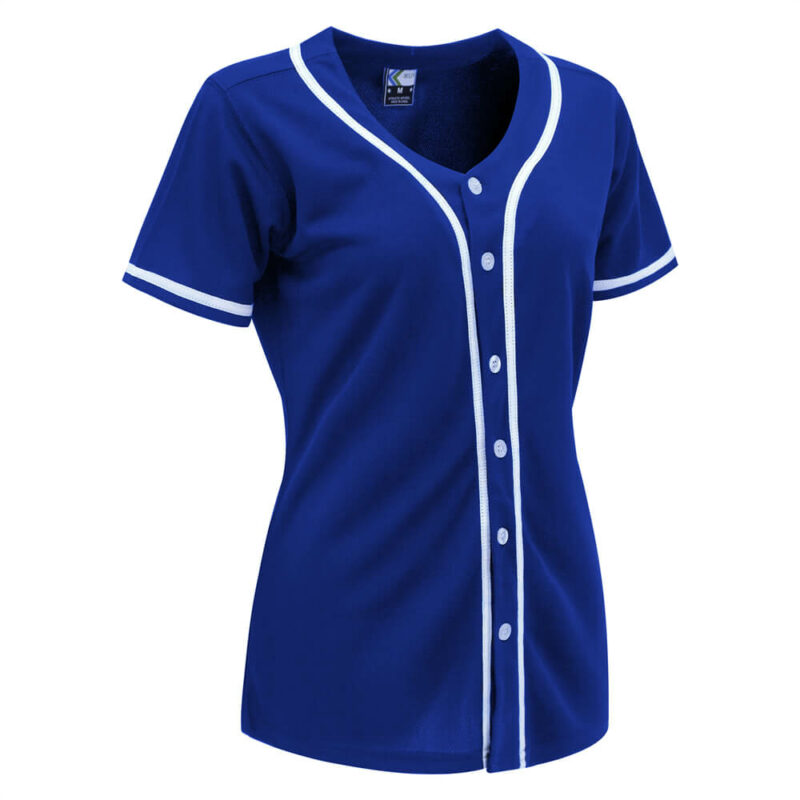 Blank Blue Baseball Jersey for Women | Plain Jersey