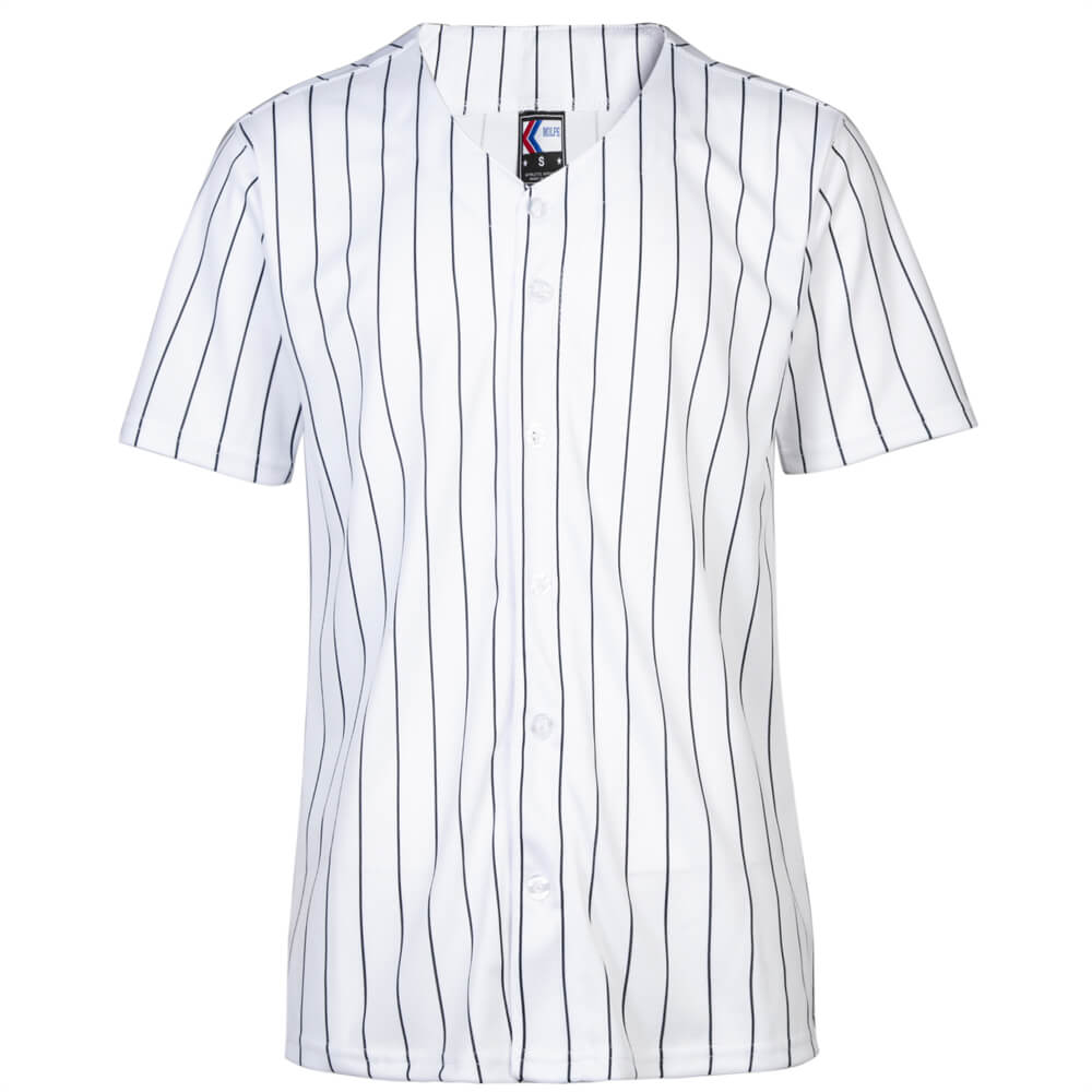 White Pinstripe Baseball Jersey For Women | Plain Jersey